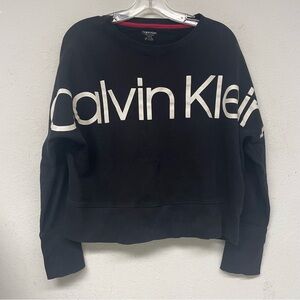 Calvin Klein Black and Red Performance Top crop sweatshirt S